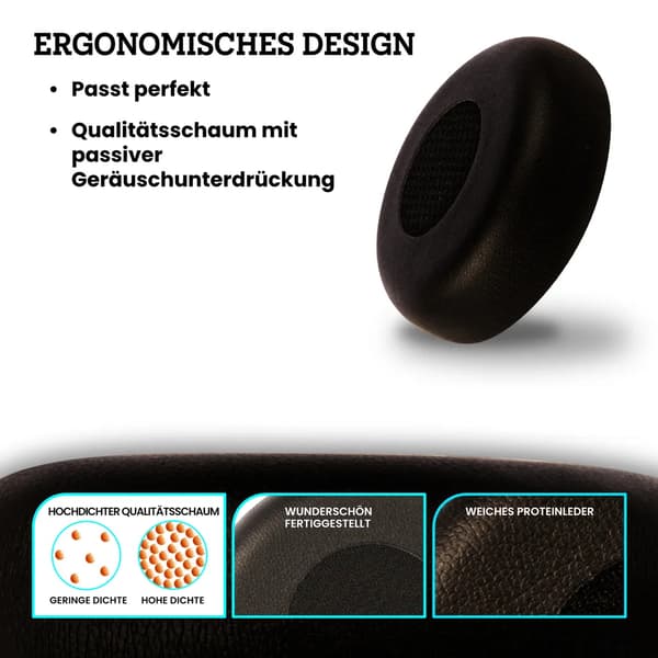 Til Jabra Evolve 75 Hovedtelefon Ørepuder - Sort Proteinlæder