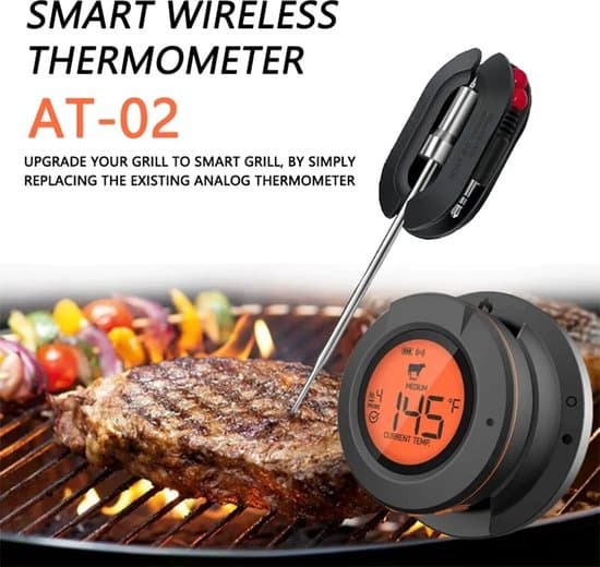 Digital grilltermometer, 4 skalor, Bluetooth-appanslutning