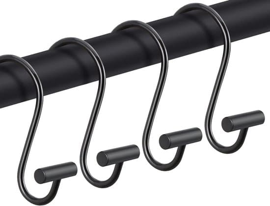 12-pack silver rostfria S-formade duschdraperi- och stångkrokar