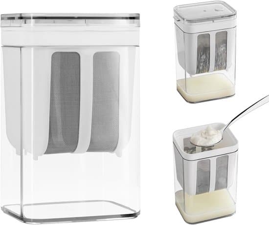 Yoghurtberedare, multifunktionell med finmaskig påse och lock