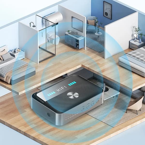Högkänslig Bluetooth 5.3 NFC sändare/mottagare stereo ljudadapter