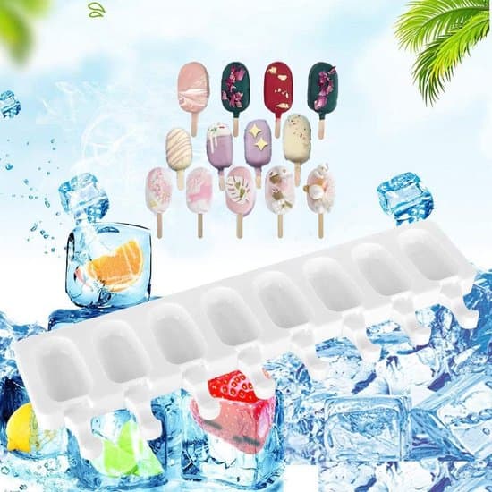 Sæt med 2 silikoneisforme til ispinde og cakesicles med 8 hulrum