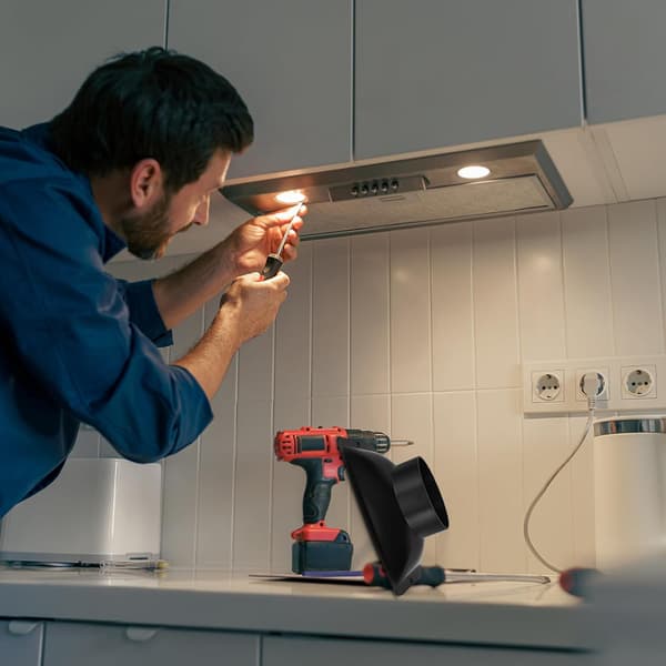 Ventilationsadapter för runt rör - Svart
