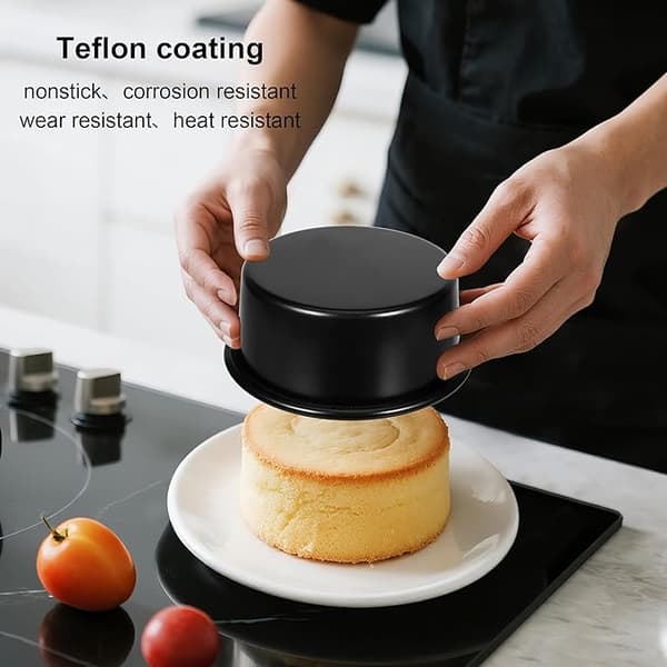 5-delt sæt med 4-tommer (ca. 10,2 cm) kageforme, non-stick runde cheesecakeforme
