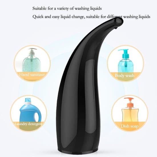 Automatisk sæbedispenser - berøringsfri sensor - 300 ml - sæbepumpe - sort