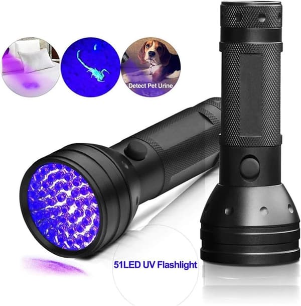 LED UV-taskulamppu UV-valaistuksella (21 LED-helmeä)