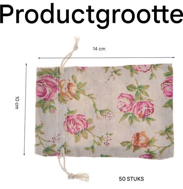50-pack Jute Linne Dragskoväskor för Prydnader & Godis, 10x14 cm