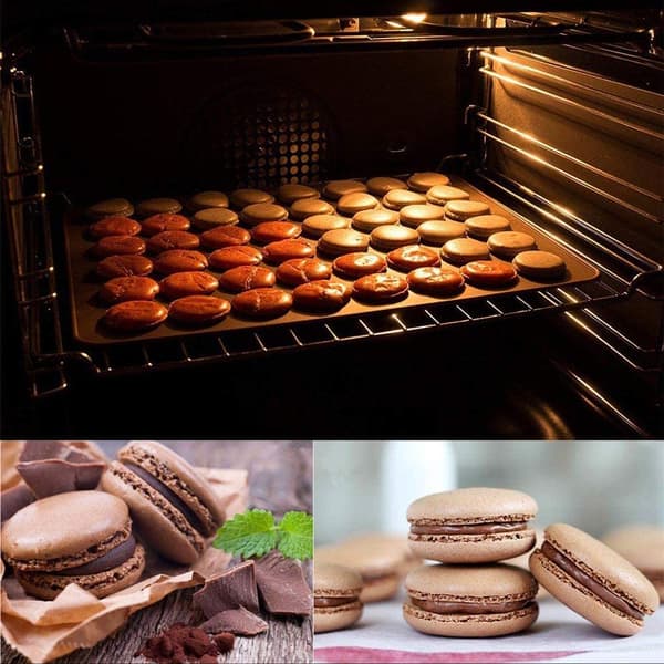 2 silikone bageunderlag, 48 huller, velegnet til makroner, silikoneforme, non-stick makronforme
