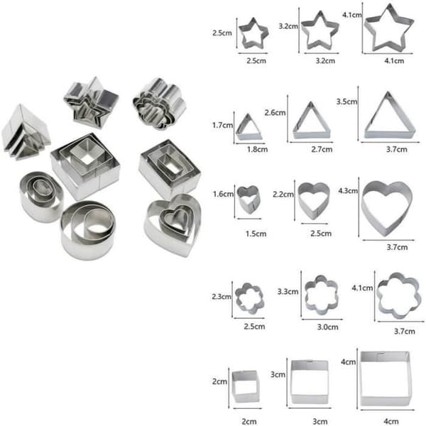 Kakformset - Rostfritt stål - 3D-design - Tål maskindisk - 1 set
