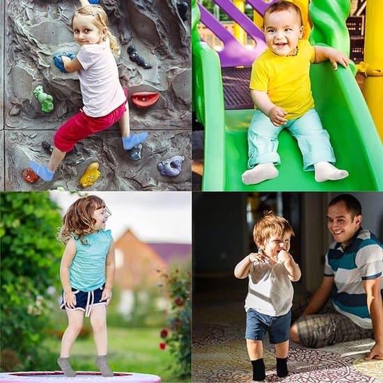 8-pack halkfria barnstrumpor, ABS-grepp, ren bomull, för flickor 3-5 år