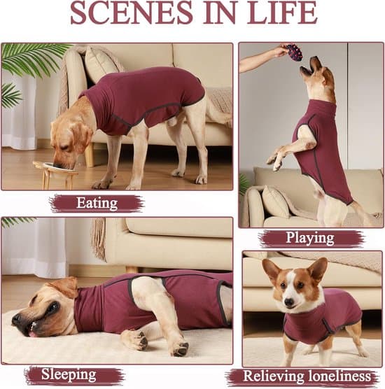 Hundkläder, Fleecetröjor för hundar, Tröjor, Stretchtröjor, Varma och lätta, Pullover pyjamastoppar, Varma höst-/vinterkläder, Röd