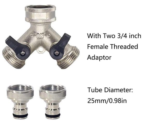 5-delad mässing G 3/4” Y-typ kranfördelare set - Silver
