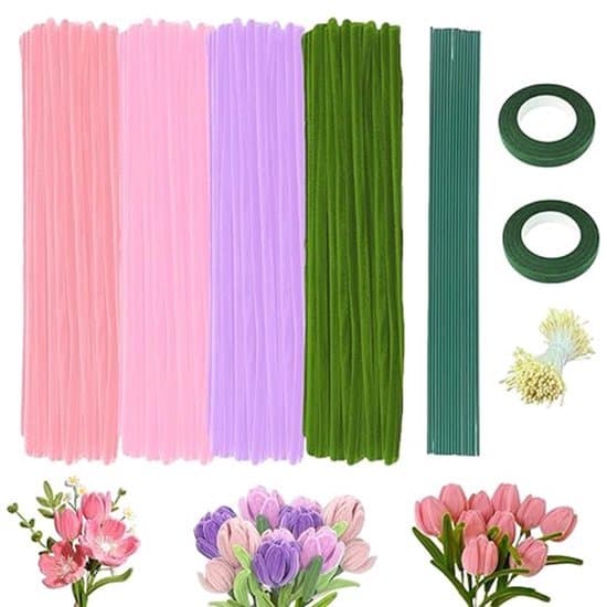 400-dele DIY-sæt - Piberenser blomsterfremstilling - Trådblomstsæt
