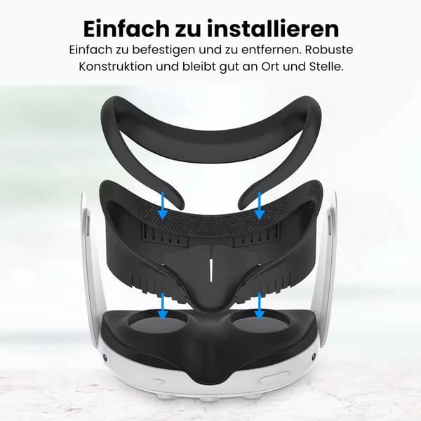 Kasvopehmuste MetaQuest 3:lle - VR-lasien lisävaruste - Musta