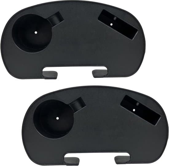 2-delt foldbar kopholder og clipbakke, til strandstole, sort