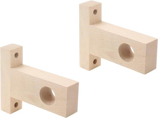 Ubehandlet endebeslag til gardinstang i træ, 30 mm