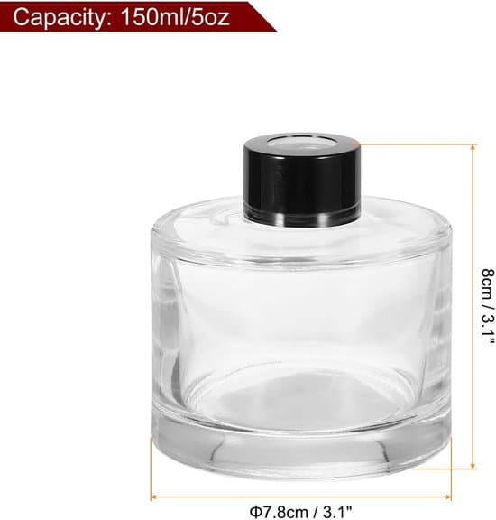 Tom glasdiffuserflaske, dufttilbehør, genopfyldelig, aromaterapi, beholder, reed diffuser, DIY, hjem, badeværelse, 4 stk, kapacitet 150 ml