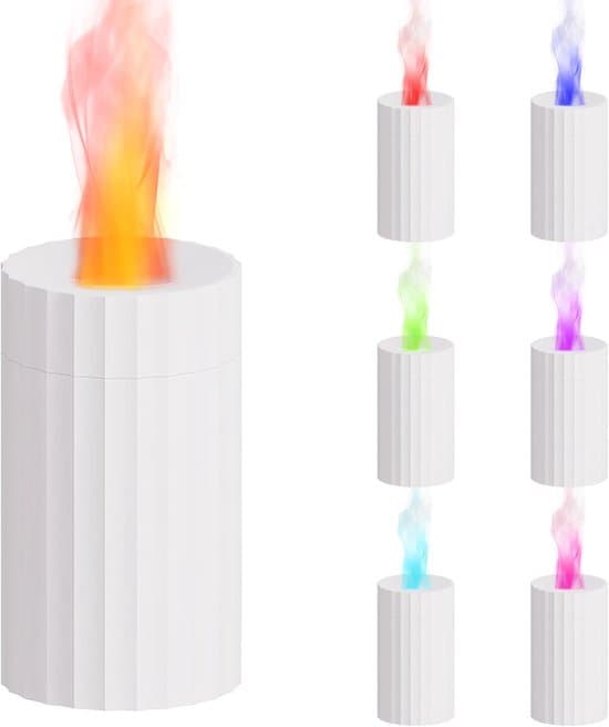 Lämplig för luftfuktare 100 ml mini-diffusor aromaterapi 7 färglampor fast vit
