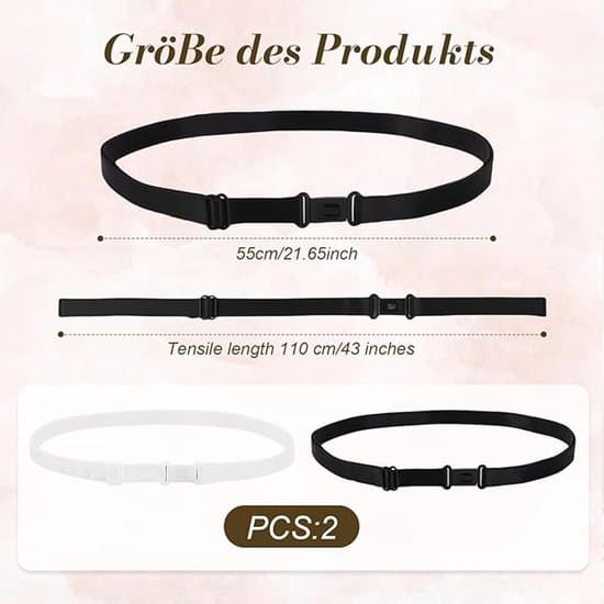 2 justerbare crop tuck stropper til skjorter, elastisk crop top bælte, til ethvert look, passer til de fleste kvinder