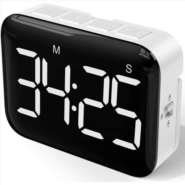 Digital kökstimer - En magnetisk nedräkningstimer med stor LED-display, lämplig för kök och sovrum.