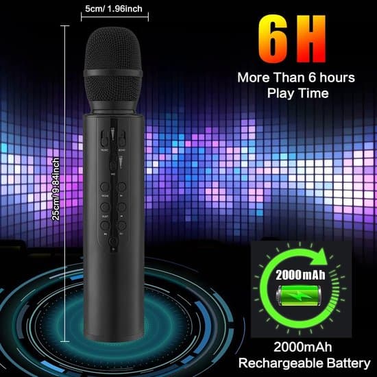 Trådlös karaokemikrofon - Bluetooth-högtalare - USB