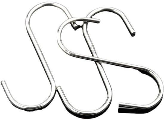 50-pack 110x36x2,8 mm silver S-formade krokar i rostfritt stål
