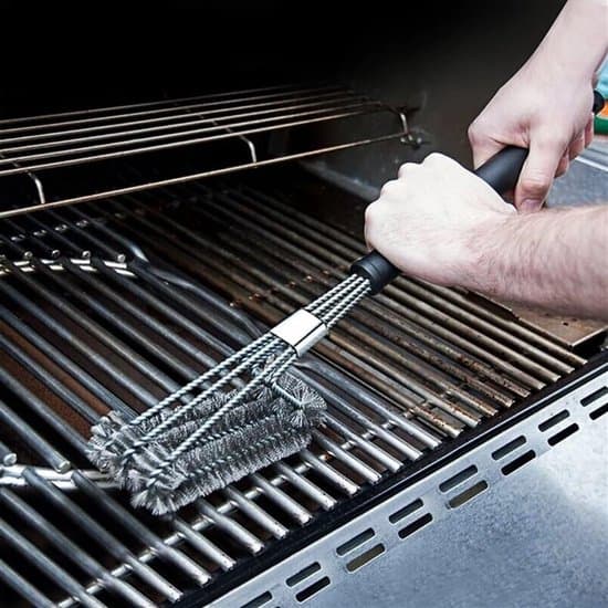 BBQ Grillbørste - Grillrenser - Grillrengøring - Rustfrit stål - 45 cm - Sort