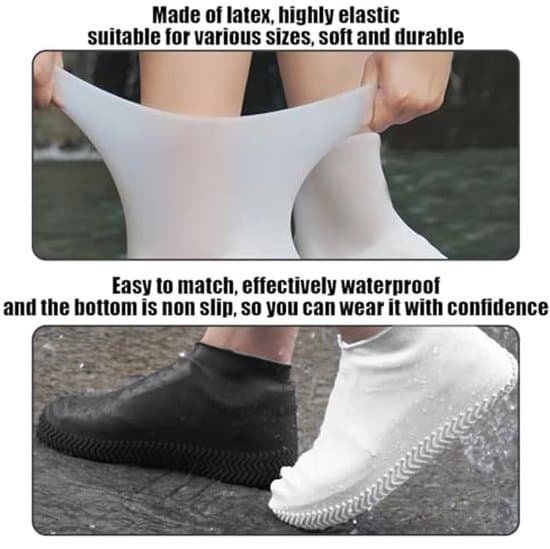 Vattentäta skoskydd (2-pack) - halkfria, vikbara, passar storlek 34-40
