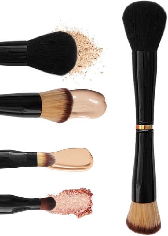 4-i-1 makeupbørste stabelbar dobbeltendet makeupbørste