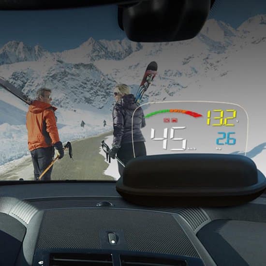 Head-up Display (HUD) til køretøjer, ABS, PC, stor skærm, egnet til OBD- og GPS-dobbeltsystemer