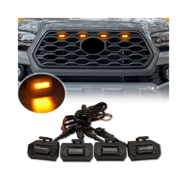 4-delt sæt – LED-lys til frontgrill, tonede udvendige grilllys