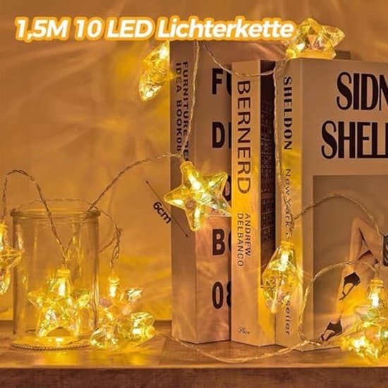 1,5 m 10 LED laserstjärneljusslinga