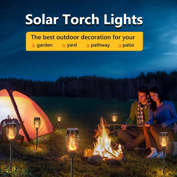 4-pack utomhus solcellsfacklor (IP65 vattentät)