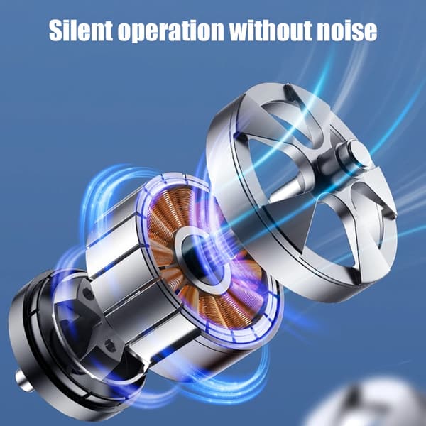 Kompakt 3-trins elektrisk skrivebordsventilator.