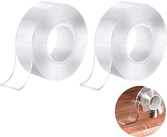 2-pack 2 cm x 2 m transparenta självhäftande hörnskydd för barnsäkerhet