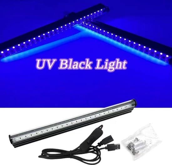 Sæt med 2 UV LED blacklights med USB-interface – Bærbare UV-lamper til fester og detektion