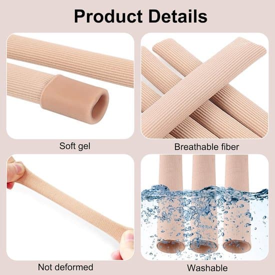Tåskydd i silikon - anpassningsbara storlekar - 4-pack - beige