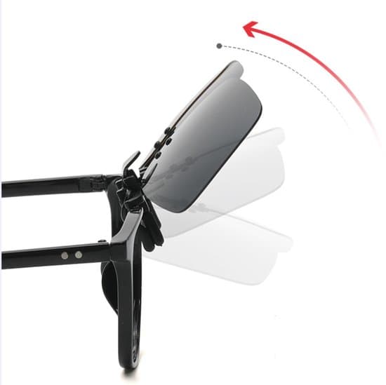 3-pak polariserede clip-on solbriller til briller - Flip-design