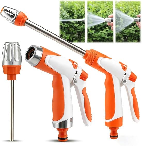 Orange Universal Slangedyse i Rustfrit Stål til Havevogne