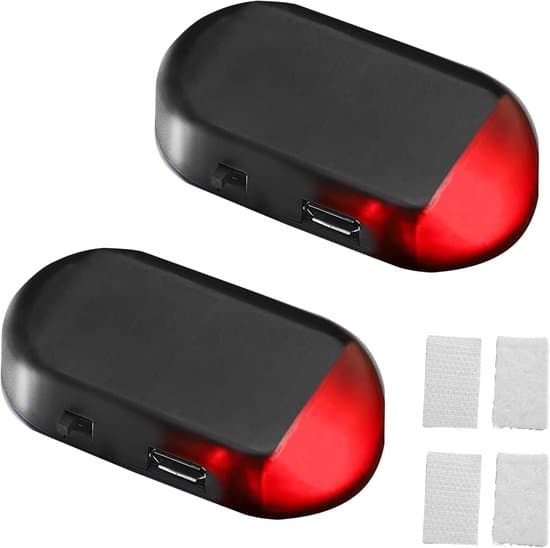 Trådlöst billarm - Stöldskyddssystem - Fordonssäkerhet - Solladdning - 2-pack - Röd