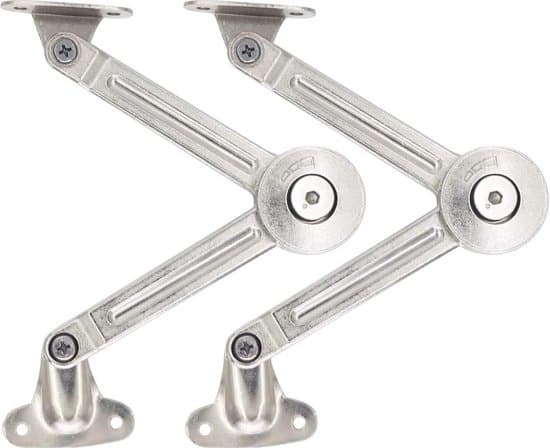 2-pack gångjärn i silverzinklegering med låsbart lock och fällbart skåp