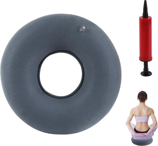34 cm uppblåsbar munkring hemorrojdkudde med luftpump