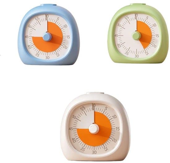 Visuel Timer - Timer - 9x9,5 cm - Genopladelig - Læringstimer til børn og voksne - ADHD Timer - Køkkentimer - Magnetisk - Grøn og Orange