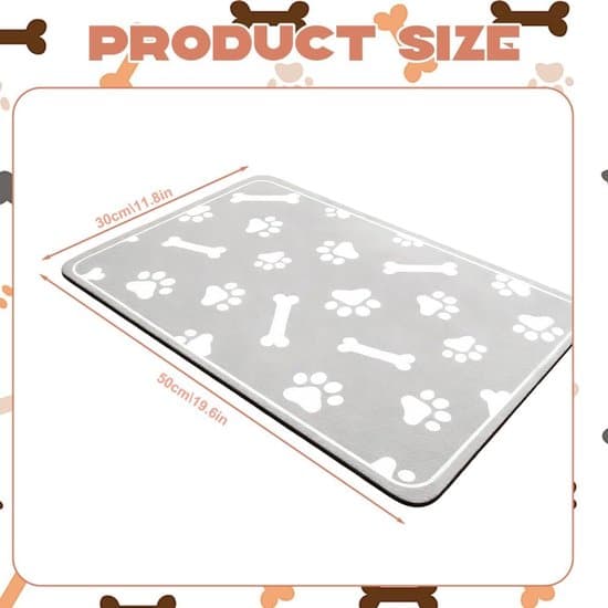 Kæledyrsfodermåtte 30 x 50 cm, absorberende fodermåtte til hunde, fodermåtte til hunde og katte, bademåtte