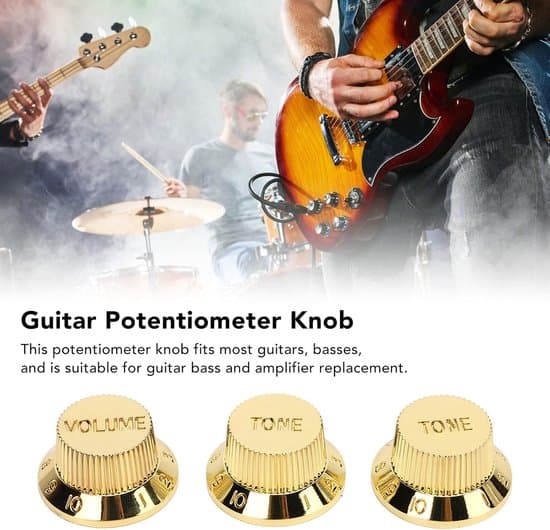 Volymratt för elbas, Potentiometerratt, Gitarrratt, 3-pack plast 2T1V-rattar, Tonkontroll (Guld)