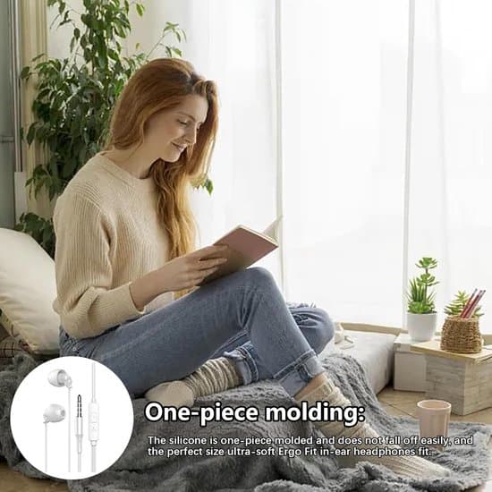 Soveørepropper - Kablede ørepropper - Komfortabel søvn - Fleksibelt silikonemateriale - 1,2 meter kabel - Farve som afbilledet