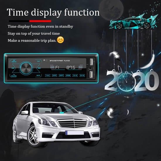 12V bilradio, stöder Bluetooth handsfree-samtal, USB och MP3-spelare, 7-färgs LED-indikator, kompatibel med iOS- och Android-telefoner.