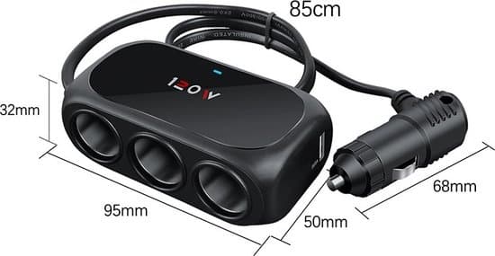 12v Adapter - USB Biloplader - Bilfordeler - Sort