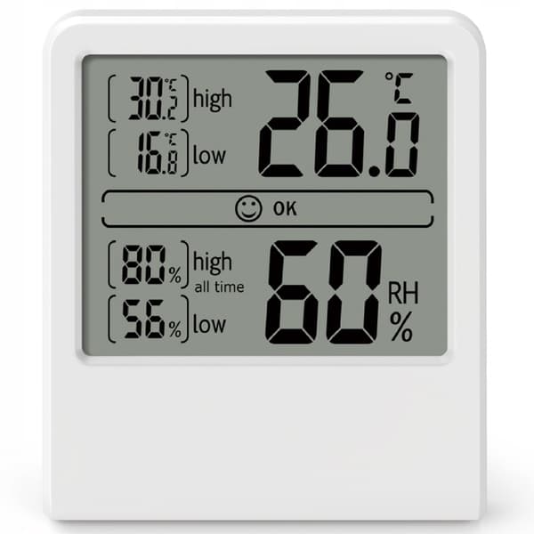 Trådlös elektronisk inomhustermometer med hygrometer (vit)
