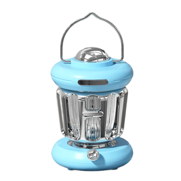 Retro LED-bordslampa, utomhus, vardagsrum, sovrum, barn, studenthem, multifunktionell och bärbar (blå)